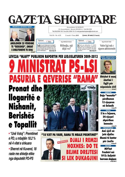 Gazeta Shqiptare 2013-10-01
