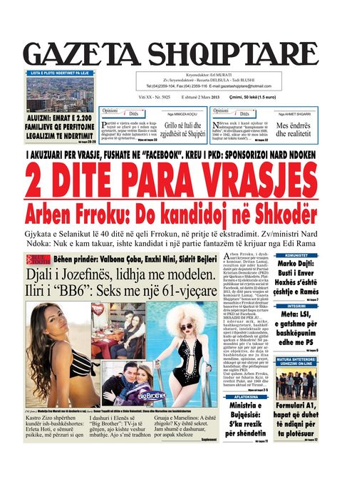 Gazeta Shqiptare 2013-03-02