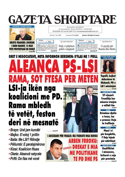 Gazeta Shqiptare 2013-04-02