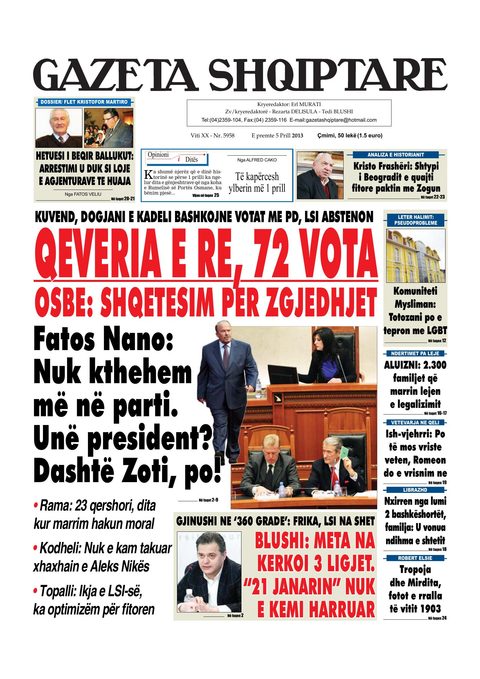 Gazeta Shqiptare 2013-04-05