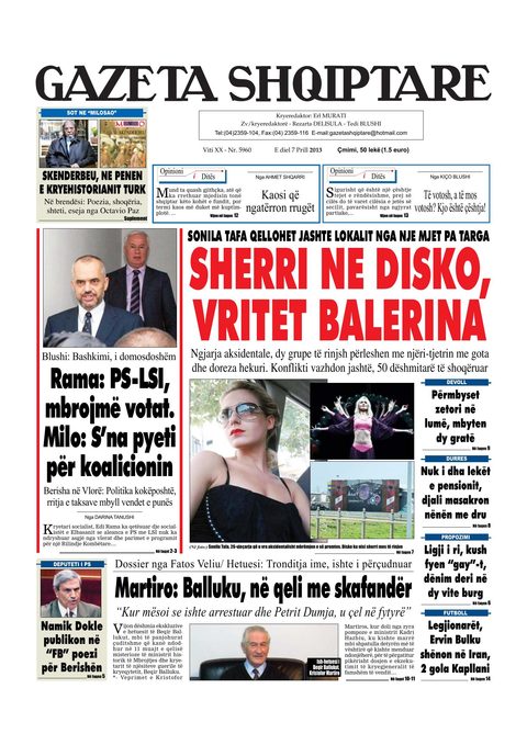 Gazeta Shqiptare 2013-04-07
