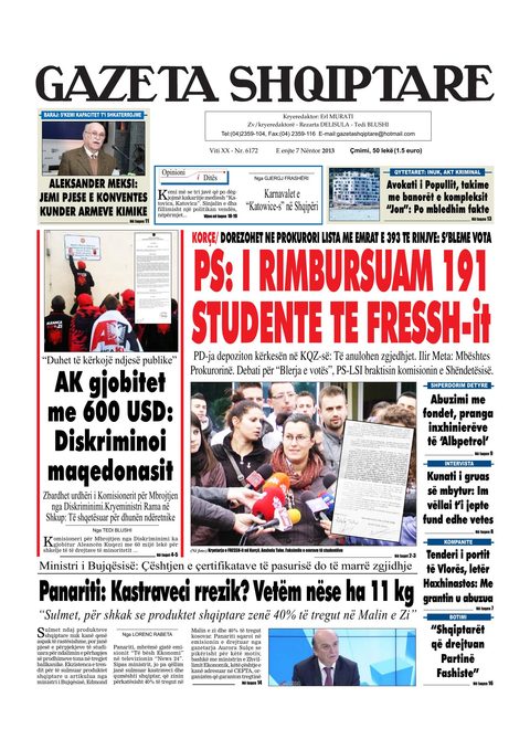 Gazeta Shqiptare 2013-11-07