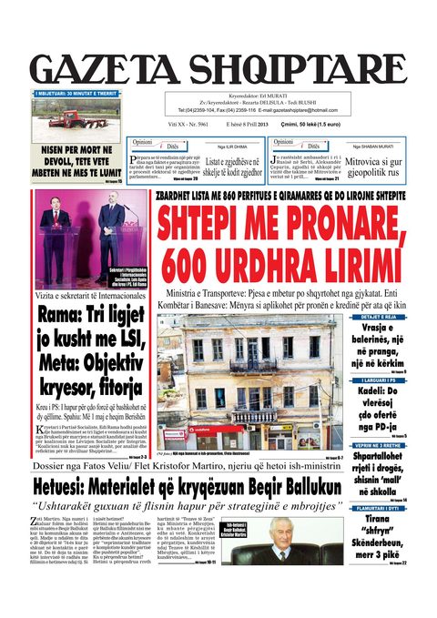 Gazeta Shqiptare 2013-04-08