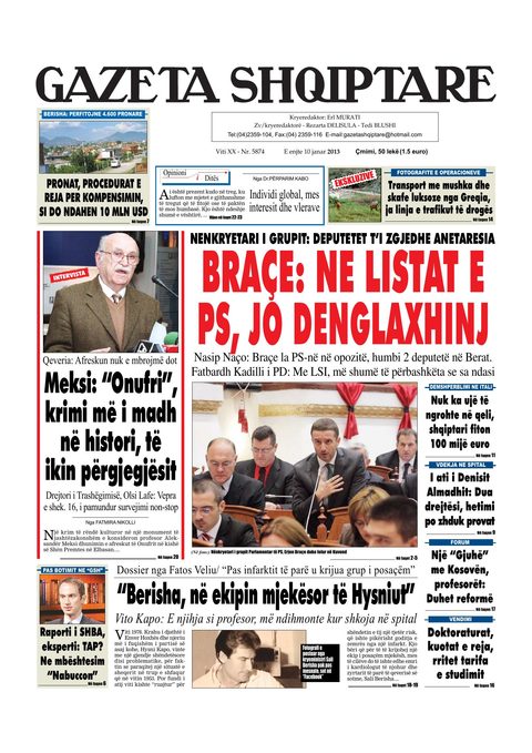 Gazeta Shqiptare 2013-01-10