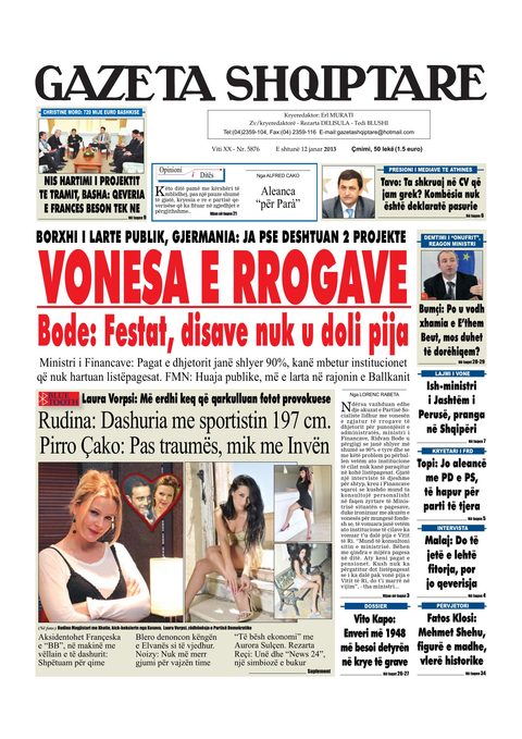 Gazeta Shqiptare 2013-01-12