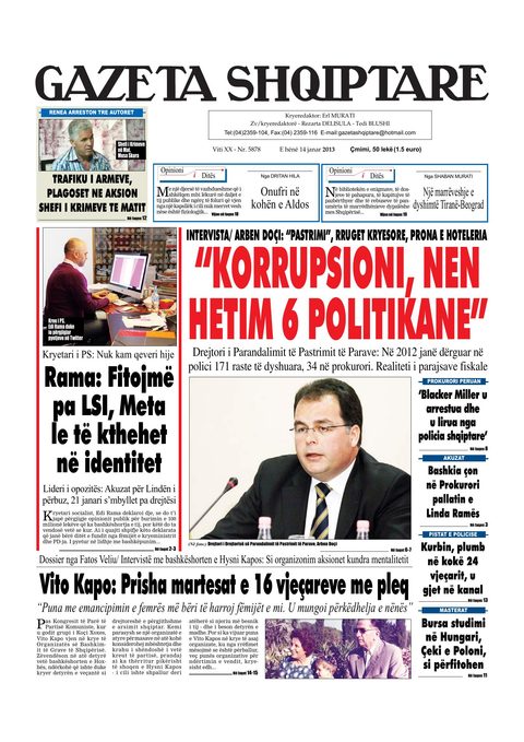 Gazeta Shqiptare 2013-01-14