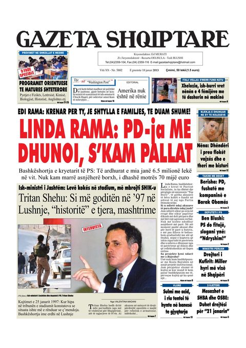 Gazeta Shqiptare 2013-01-18