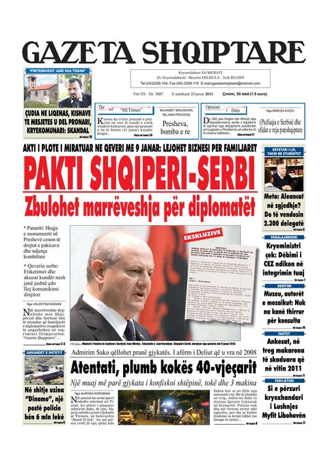 Gazeta Shqiptare 2013-01-23