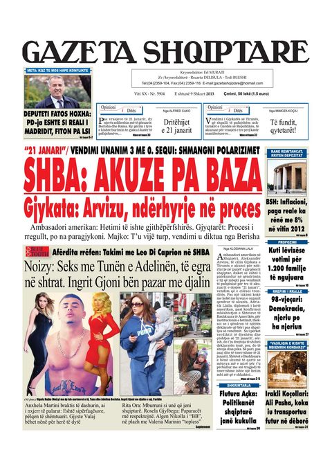 Gazeta Shqiptare 2013-02-09