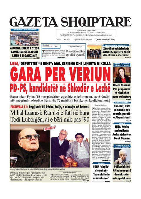 Gazeta Shqiptare 2013-02-22