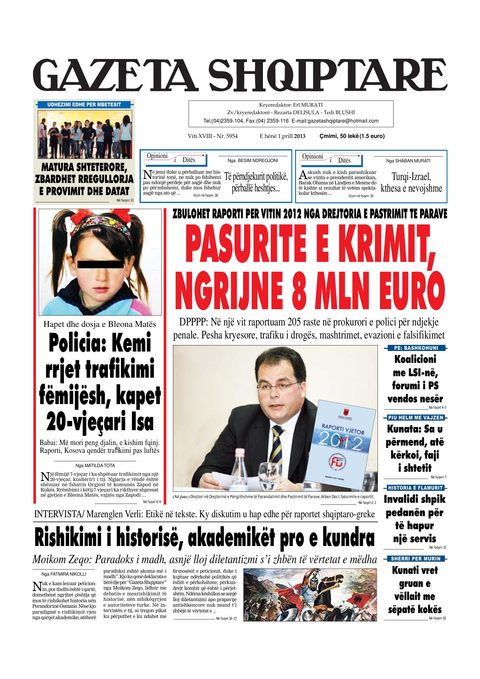 Gazeta Shqiptare 2013-04-01