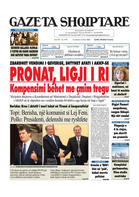 Gazeta Shqiptare 2013-03-14