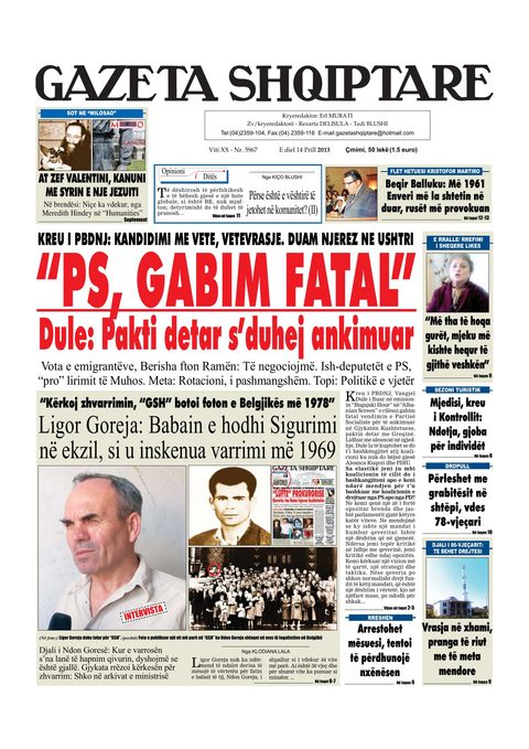 Gazeta Shqiptare 2013-04-14