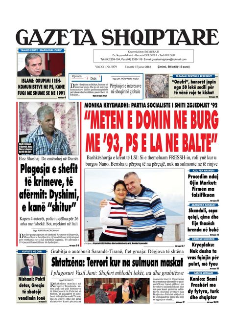 Gazeta Shqiptare 2013-01-15