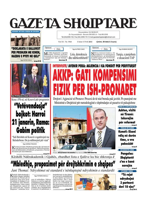 Gazeta Shqiptare 2013-04-15
