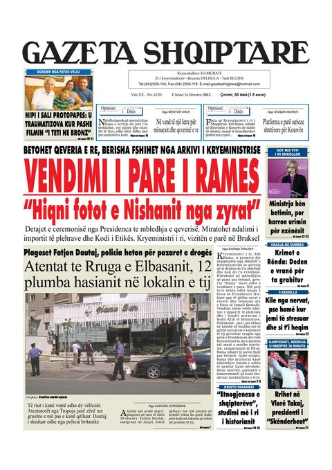 Gazeta Shqiptare 2013-09-16
