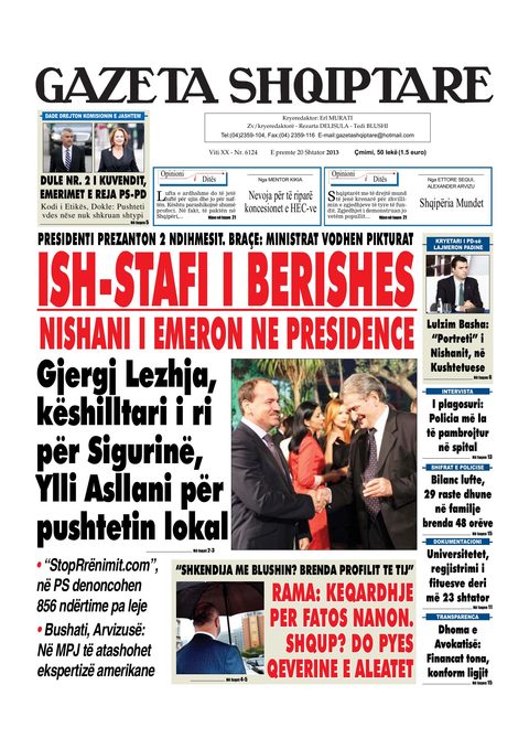 Gazeta Shqiptare 2013-09-20