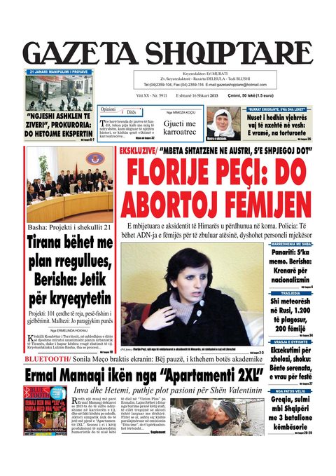 Gazeta Shqiptare 2013-02-16
