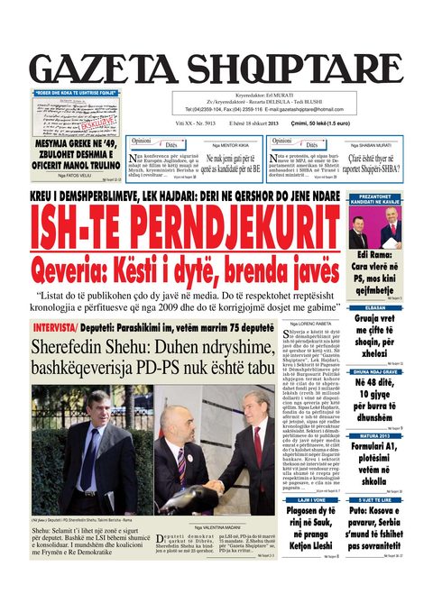 Gazeta Shqiptare 2013-02-18