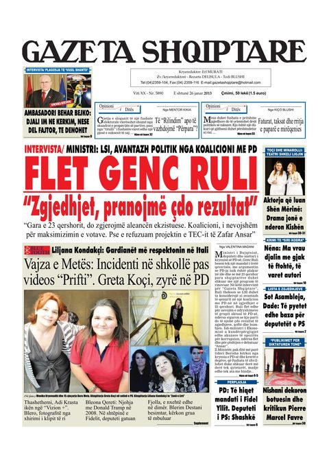 Gazeta Shqiptare 2013-01-26