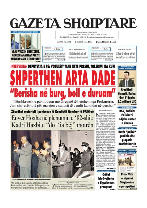 Gazeta Shqiptare 2014-06-01