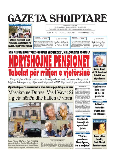 Gazeta Shqiptare 2014-09-03