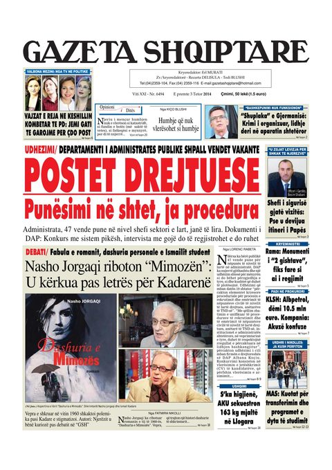 Gazeta Shqiptare 2014-10-03