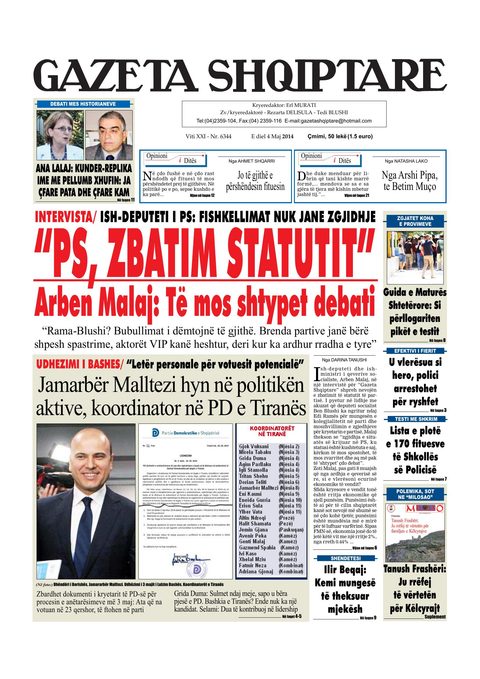 Gazeta Shqiptare 2014-05-04