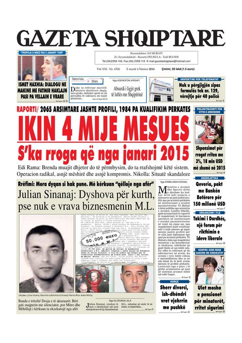 Gazeta Shqiptare 2014-11-04