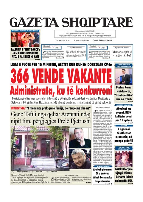 Gazeta Shqiptare 2014-01-06
