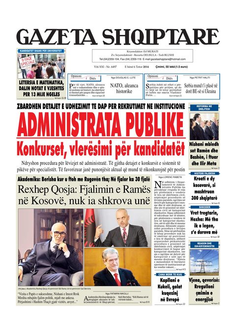 Gazeta Shqiptare 2014-10-06