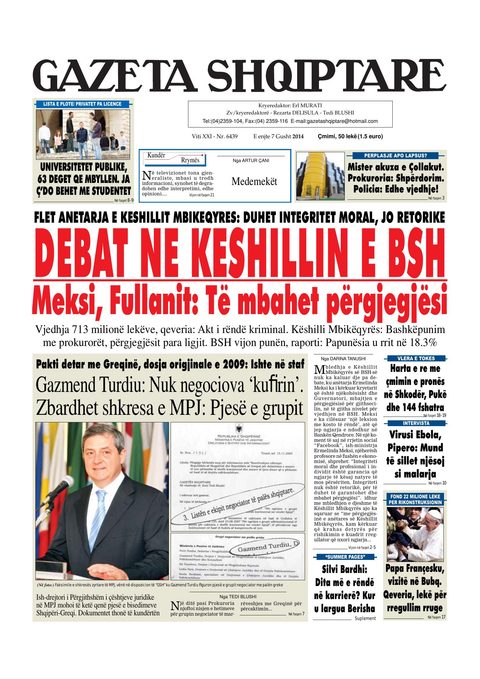 Gazeta Shqiptare 2014-08-07