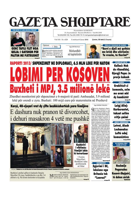 Gazeta Shqiptare 2014-01-08