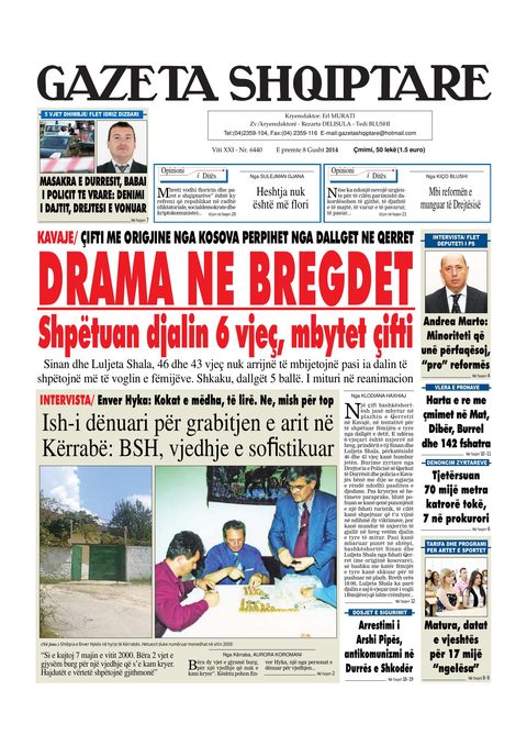 Gazeta Shqiptare 2014-08-08