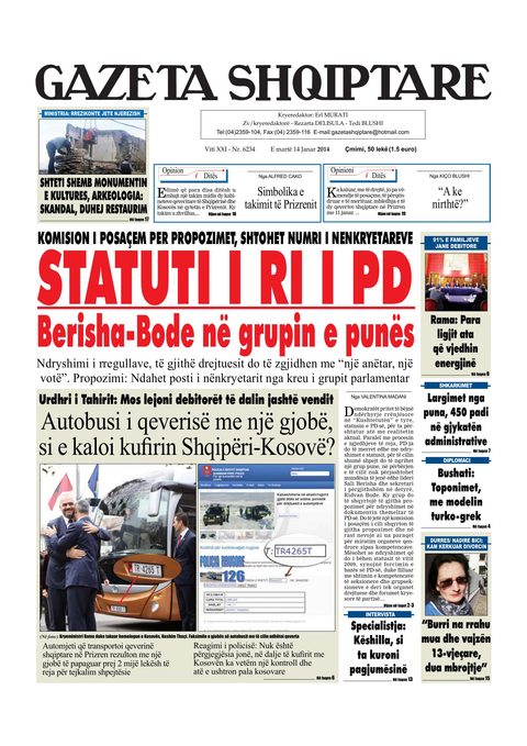 Gazeta Shqiptare 2014-01-14