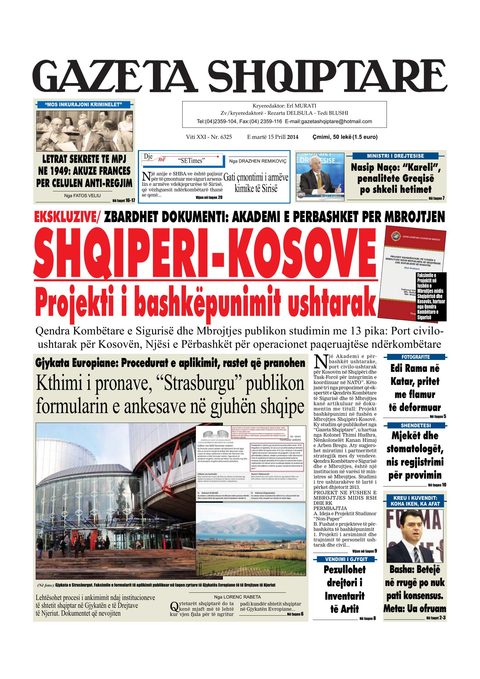 Gazeta Shqiptare 2014-04-15
