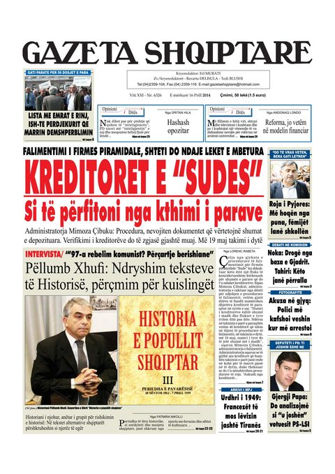 Gazeta Shqiptare 2014-04-16