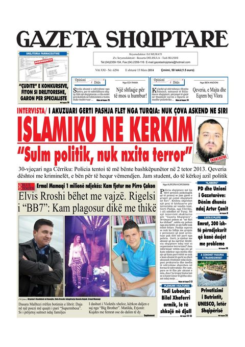 Gazeta Shqiptare 2014-03-15