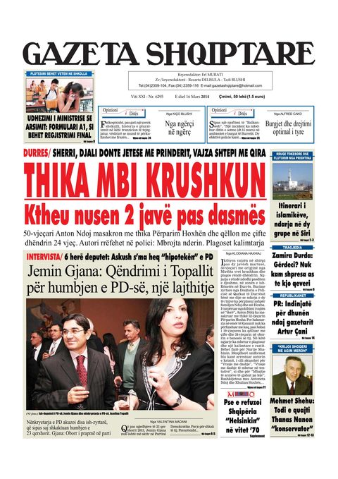 Gazeta Shqiptare 2014-03-16