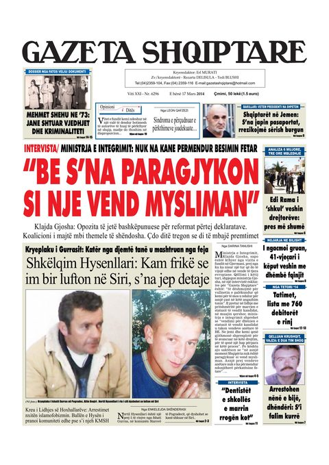 Gazeta Shqiptare 2014-03-17