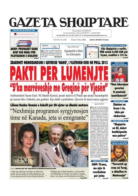 Gazeta Shqiptare 2014-03-31