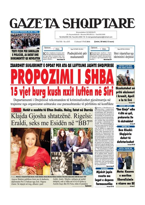 Gazeta Shqiptare 2014-04-05
