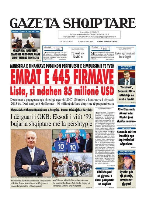 Gazeta Shqiptare 2014-04-17