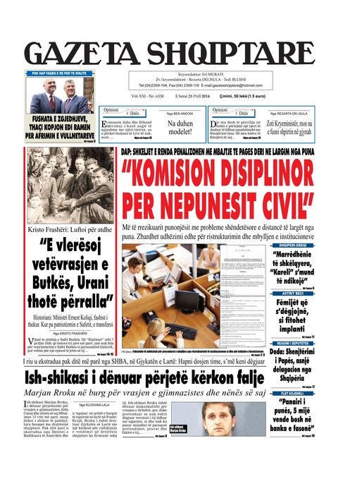 Gazeta Shqiptare 2014-04-28