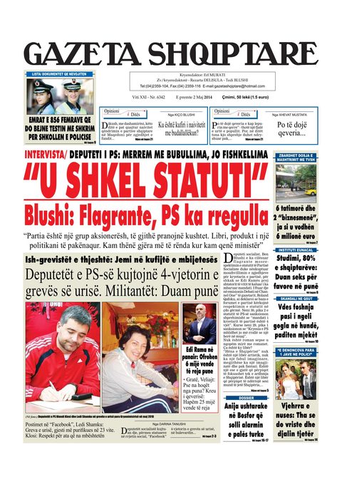 Gazeta Shqiptare 2014-05-02
