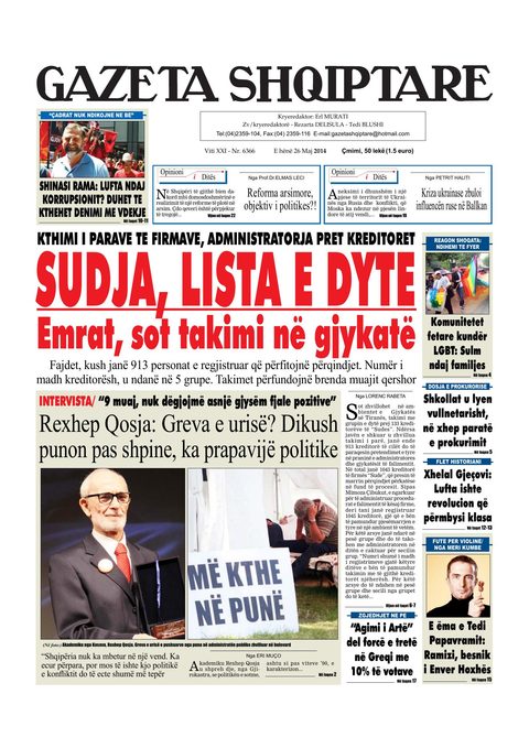 Gazeta Shqiptare 2014-05-26