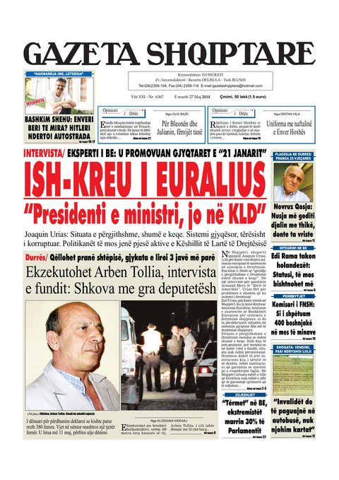 Gazeta Shqiptare 2014-05-27