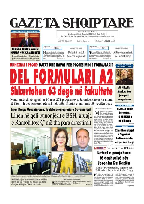 Gazeta Shqiptare 2014-08-03