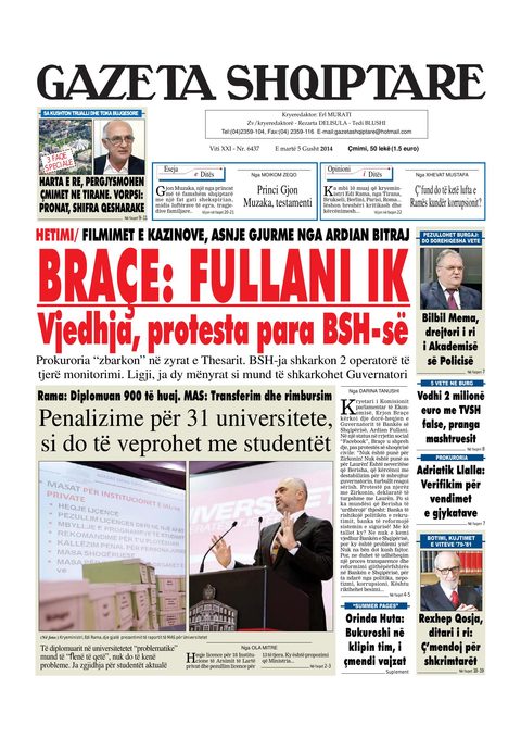 Gazeta Shqiptare 2014-08-05