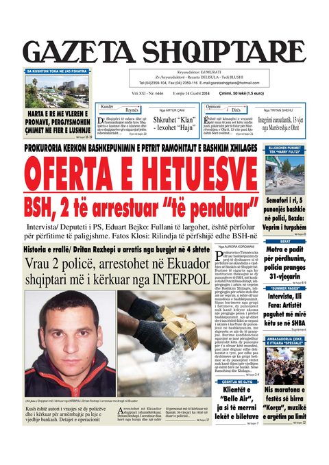 Gazeta Shqiptare 2014-08-14
